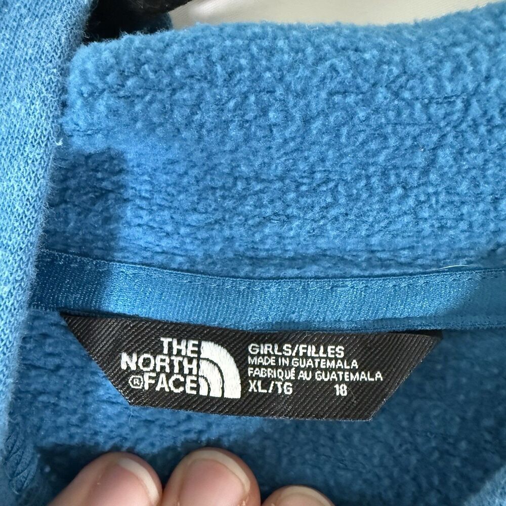 North Face Hoodie Girls XL Blue Pockets Pullover Cotton Blend - Picture 6 of 10